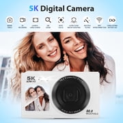 Plagage 5K Digital Camera, 80MP Vlogging Camera with Dual Lens, 18X Digital Zoom for Teens Beginner