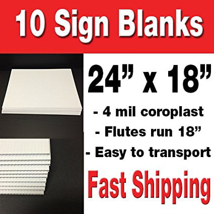 YARD SIGNS 18" x 24" WHITE corrugated plastic sign blank 30 Pack 24" FLUTES 