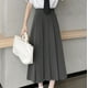 thumbnail image 4 of ICHUANYI Clearance Fashion Women Pleated A-Line Skirt Anti-Burnout Solid High Waist Short Skirt(Gray, XL) ICHUANYI WER2023081108589, 4 of 9