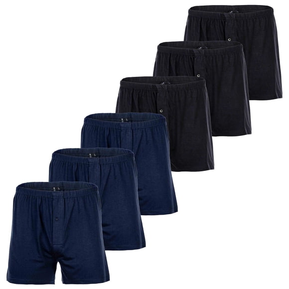 YOURBASICS Calzoncillos de punto para Hombre, paquete de 3 - algodón, abertura con botones, patrón, paquete múltiple XL (X-Large)