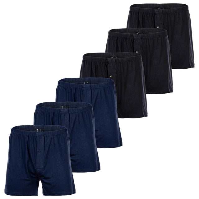 YOURBASICS Calzoncillos de punto para Hombre, paquete de 3 - algodón, abertura con botones, patrón, paquete múltiple XL (X-Large)