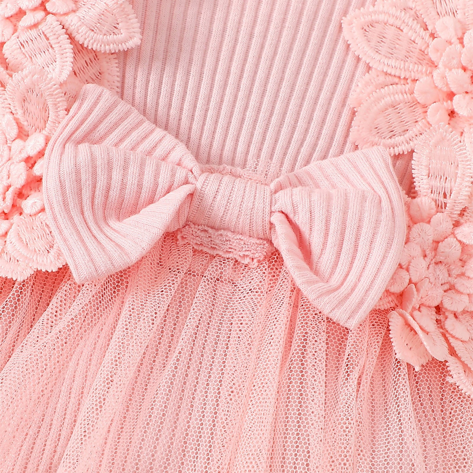 Mercatoo Toddler Baby Girl Floral Lace Romper Dress Headband Toddler First Birthday Baptism Outfits Princess Jumpsuit Bodysuit