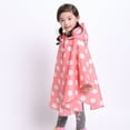 thumbnail image 6 of YMNXA Kids Girls Boys Rain Poncho With Hood Polka Dot Print Waterproof Buttons Lightweight Breathable Rain Coat For Outdoor Activities,Pink,3-5 Years, 6 of 9