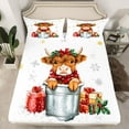 thumbnail image 2 of Homewish Cute Highland Wish Queen Sheet Sets,Merry Christmas Gifts Flat Sheet,Rustic Western Farmhouse Queen Fitted Sheet For Boys Girls,Breathable Home Decor,4 Pieces, 2 of 7