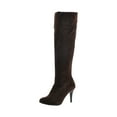 thumbnail image 3 of KIJBLAE Women's Over The Knee Boots High Heel Faux Leather Pointed Toe Stilettos Chunky Heel Thigh High Boots Winter Booties Matte brown 43, 3 of 7