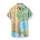 thumbnail image 4 of Mens Casual Manga Corta Botón Abajo Camisas Turndown Cuello Blusa de Impresión, Poliéster Ligero Top de la Moda para el Verano Al Aire Libre Y el Uso Diario, 4 of 6