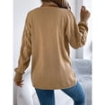 thumbnail image 6 of Open Front Cardigan - Women's Oversized Long Sleeve Knit Sweater, Fashion Cutout Detail Cover-Up | Baberdicy | Women's Long Sleeve Cable Knit Cardigan Sweaters Oversized Open (Khaki | S), 6 of 7