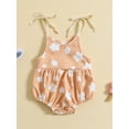 thumbnail image 2 of Coduop Toddler Kids Baby Girls Romper Sleeveless Floral Print Casual Short Jumpsuit Bodysuit, 2 of 7