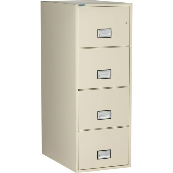 LGL4W31P Phoenix Vertical 31 inch 4-Drawer Legal Fire and Water Resistant File Cabinet-Putty