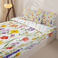 thumbnail image 3 of Homewish Watercolor Wildflower Heart Zipper Twin Comforter Sets with Fitted Sheet and 2 Pillowcases For Women,Yellow Purple Red Zipper Bedding Set,Polka Dots Reversible,4-Piece, 3 of 7