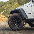 thumbnail image 4 of RockTrix RT109 17 inch Wheel Compatible with Jeep Wrangler JK JL 17x9 5x5 Wheels (-12mm Offset, 4.5in Backspace) 5x5 PCD, 71.5mm Bore, Black Wheels, Also fits Gladiator JT Rims, 4 of 8