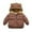 Coffee, variant on AWZXDE Toddler Kids Winter Warm Solid Coat With Bear Ears Hooded Padded Outerwear Kids Winter Coat For Boys And Girls Coffee，2-3 Years
