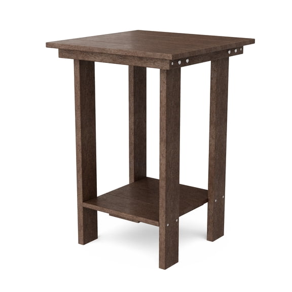 Wildridge Contemporary Balcony Table, Tudor Brown - Outdoor Weather Resistant Recycled Plastic Furniture for Patio