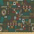 thumbnail image 2 of Ambesonne Geometric Fabric by the Yard Upholstery, Colorful Ethno Pattern, 5 Yards, Dark Blue Grey Multicolor, 2 of 5