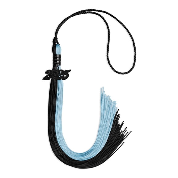 Endea Graduation Black/Light Blue Graduation Tassel with Black Date Drop