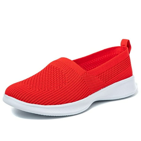

2022 Summer Women Shoes Knitting Sock Women s Sneakers Slip On Shoes Lightweight Flat Women s sports shoes Plus Size Loafers