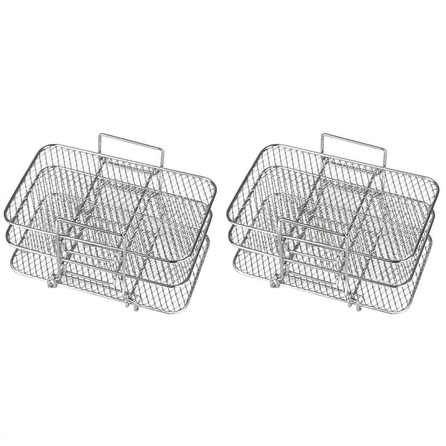 2X Air Fryer Rack for Ninja Dual Air Fryer 304 Stainless Steel Multi-Layer Dehydrator Rack Toast Rack Air Fryer