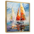 thumbnail image 2 of Designart "Sailboat modern Winds II" Nautical & Beach Floater Framed Wall Art Living Room, 2 of 7
