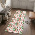 thumbnail image 6 of Hallway Runner Rug 2x6ft Watermelon Washable Runner Rug Non Slip Soft Non-Shedding Low-Profile Watercolor Summer Fruits Green Palm Leaves Long Bathroom Floor Carpet Rugs for Kitchen Entryway Bedside, 6 of 8