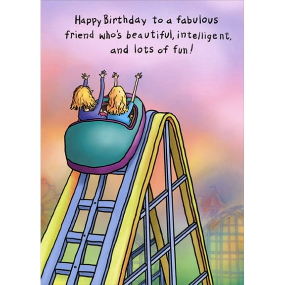 Oatmeal Studios Two Women on Roller Coaster Funny / Humorous Femine Birthday Card for Her / Woman