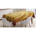 thumbnail image 1 of Burnt Orange Decor Tablecloth, Spirals Twisty Lines Look Like Sun Rays Centered Star Stained Image, Rectangular Table Cover for Dining Room Kitchen, 60 X 84 Inches, Tan Golden, by Ambesonne, 1 of 4