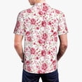 thumbnail image 4 of Daiia Rose Flowers Pattern Men’s Polo Shirts,Solid Deck Shirt,Classic Fit, Breathable Cotton Polo for Casual and Sport Wear-Small, 4 of 9