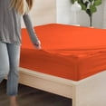 thumbnail image 4 of DNG Creations Zipper Fitted Sheet - Includes ( 1 Elastic Fitted Sheet And 1 Base Zipper On Sheet )100% Egyptian Cotton 8 Inch Deep Pocket ( Solid Orange - Twin XL ), 4 of 9