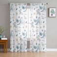 thumbnail image 3 of Sheer Curtains 108 inches Long, Winter Snowflake Animal Owls Eucalyptus Leaves Light Filtering Sheer Window Curtains Rod Pocket Voile Drapes for Bedroom Living Room, 52"W x 108"L 2 Panels, 3 of 7