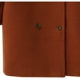 thumbnail image 7 of HTNBO Women's Wool Blend Double Breasted Pea Coat Notched Lapel Mid Long Trench Overcoat with Pockets, 7 of 7