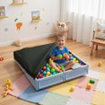 thumbnail image 2 of Outsunny Kids Outdoor Sandbox with Canopy, Bottom Fabric Liner, Light Blue, 2 of 10