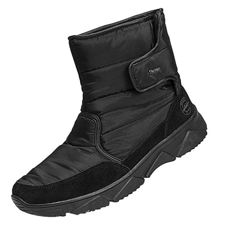 

Hueook Boots for Men Warm Snow Boots Lamb Wool Lining Cotton Boots Rubber Outsole High-Top Northeast Cotton Shoes Men s Running Shoes