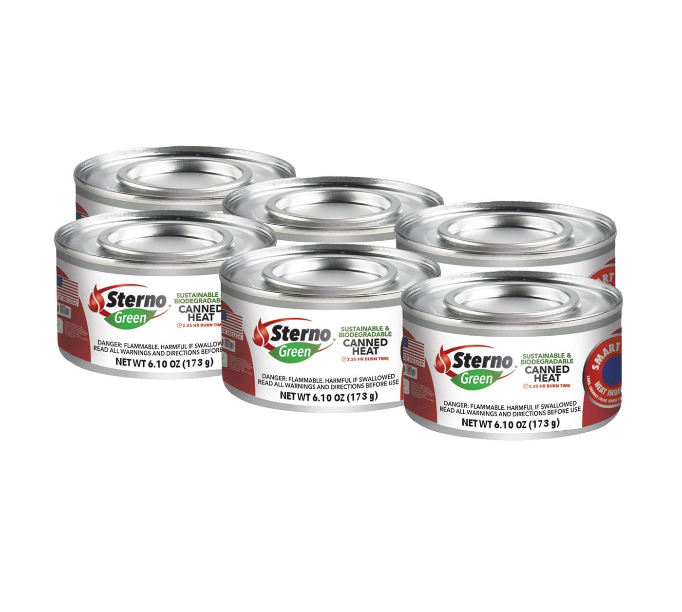 Sterno Green Canned Heat 2.25 Hour Chafing Fuel, 6.1 Ounce (Pack of 6