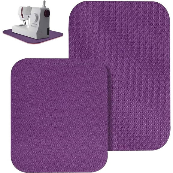 2 Pcs Sewing Machine Muffling Mat Pedal Sewing Mat Reduce Vibrations Noise No Slip Machine Accessories for Quilting(15 X 20 and 9 X 14, Purple)
