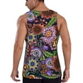 thumbnail image 3 of Easygdp Vintage Floral Men's Tank Top, Sleeveless Muscle T Shirts, Breathable, Quick-Dry, Loose for Gym, Running, Fitness - 4X-Large, 3 of 9