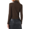 thumbnail image 3 of INSPIRE CHIC Women's Turtleneck Knit Top Asymmetric Slim Fit Basic Thermal Shirts S Brown, 3 of 6