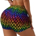 thumbnail image 2 of Fotbe Dragon Scales Seamless Shorts, Womens Workout Shorts High Waist Stretch Booty Short for Gym/Yoga/Running/Biking-Small, 2 of 9