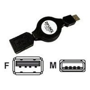Ziplinq ZIP-USB2-C02 Retractable USB 2.0 A Male to A Female Extension Cable (48 Inch, Black)