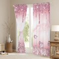 thumbnail image 3 of Homewish Romantic Love Heart Black Out Curtains, Fashion Glitter Diamond Curtains Pack of 2 (42x63 Each), Pink Sequin Print Bedroom Curtains, Black Out Curtains Decor, 3 of 6