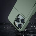 thumbnail image 4 of Compatible with iPhone 16 Pro Case with Card Holder, Dual Layer Heavy Duty Protective Military Grade Shockproof Hidden Card Slot Slim Wallet Phone Cover for Women&Men,Armygreen, 4 of 7