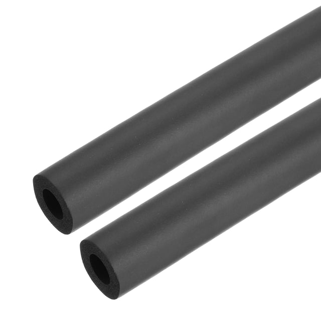Tubo de aislamiento de 2 piezas de 3.3 pies, 3/8 pulgadas (10 mm) ID, 3/4 pulgadas (19 mm) OD, espuma para agarre de mango, negro