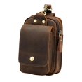 thumbnail image 2 of Cinturón para hombre Riñonera Bolsa para teléfono Bolsillo Estilo vintage Pequeño PU Cuero Riñonera Monedero Riñonera Cinturón Funda para deportes , marron Sunnimix Bolsa de cinturón, 2 of 8