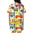 thumbnail image 3 of Lsque Transports with Animals Women's Short-Sleeved Pajama Set - 2 Piece Soft and Lightweight Sleepwear Set-X-Large, 3 of 9