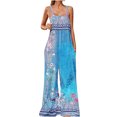 thumbnail image 2 of up to 60% off Gifts Jumpsuits for Women Vintage Ethnic Style Graphics Plus Size Wide Leg Baggy Strap Long Jumpsuits Overalls Summer Formal Floral Print Square Neck Sleeveless Maxi Rompers Sky Blue m, 2 of 6