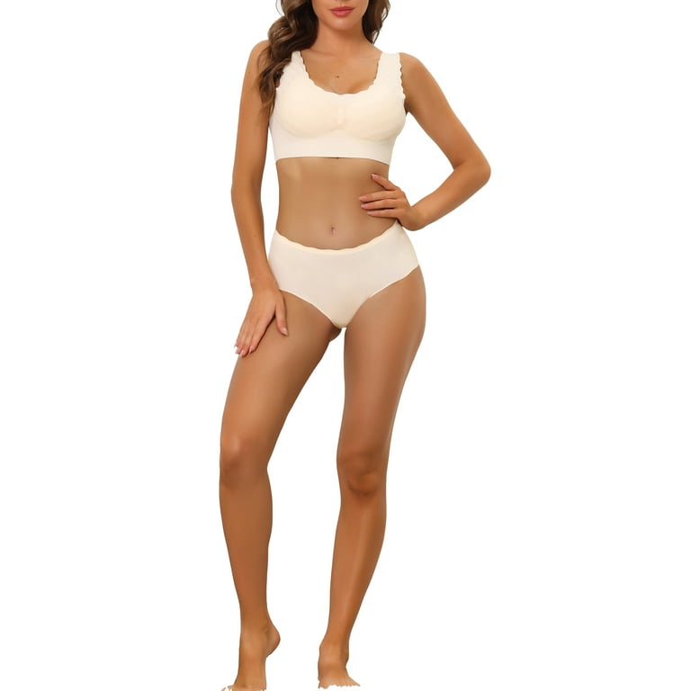Women's Wireless Pullover Bralette and Panty No Show Stretch