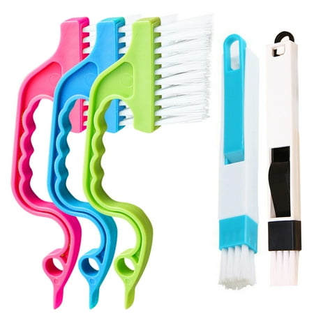 

Ekeka New Arrivals 5pcs Groove Cleaning Brush Set Handheld Corner Bathroom Window Door Durable