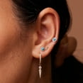 thumbnail image 2 of Anygolds 14K Real Solid Gold CZ Spike Drop Huggie Earring - Cartilage, Helix, Tragus, 2 of 6