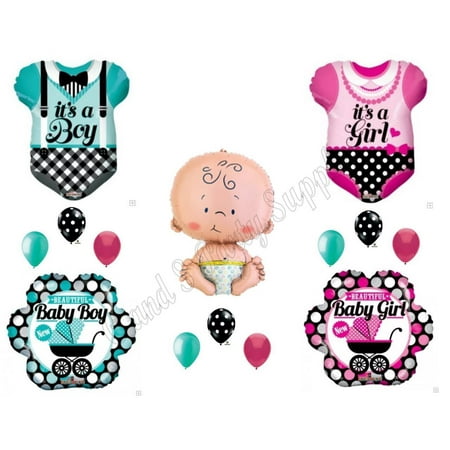 Gender Reveal Clothes Boy Or Girl Baby Shower Balloons Decorations