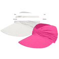thumbnail image 3 of WCJM 2 Pack Lightweight Sun Visor Hat for Women UPF 50 Wide Brim Foldable Ponytail Cap for Summer Beach Walking Gardening, 3 of 7