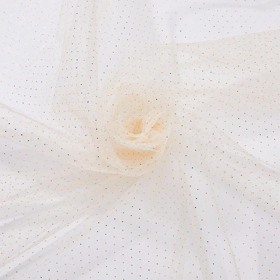 3.28 Yards Tulle Glitter Fabric 1.6m Length Netting Fabrics Sequin Sparkling Fabric Blanched Almond Tulle Bolt for Tutu Dress Table Runner Skirt Craft Sheer Wedding Decoration Brown DIY