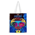 thumbnail image 1 of Moon Girl Bolso de tela con estampado de lienzo para mujer, bolsa de compras reutilizable y estética, con cremallera interior, regalo para mujer, 35 × 40 cm., 1 of 6